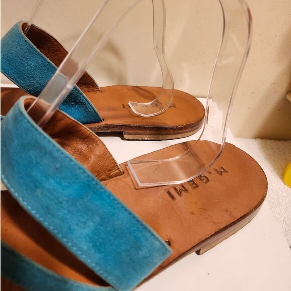 M.Gemi x Cosabella Collab "The Medio" Aqua Suede Flat Sandal Sz.10/41 Ret.$228 - Picture 3 of 6